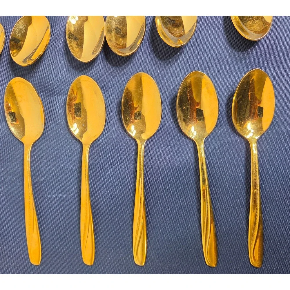 Stainless by Imperial U.S.A Gold Plated Spoons set of 11